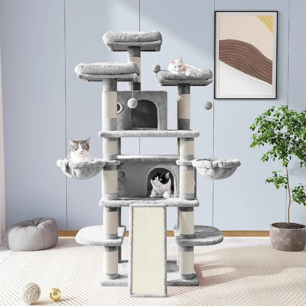 68-Inch Multi-Level Cat Tree House with Condo