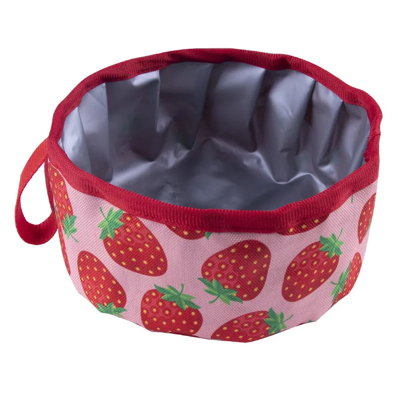 Dog Drink Food Bowl Travel Bowl Oxford Cloth Outdoor Folding Bowl For Dogs and Cats Easy To Carry Pet Travel Supplies