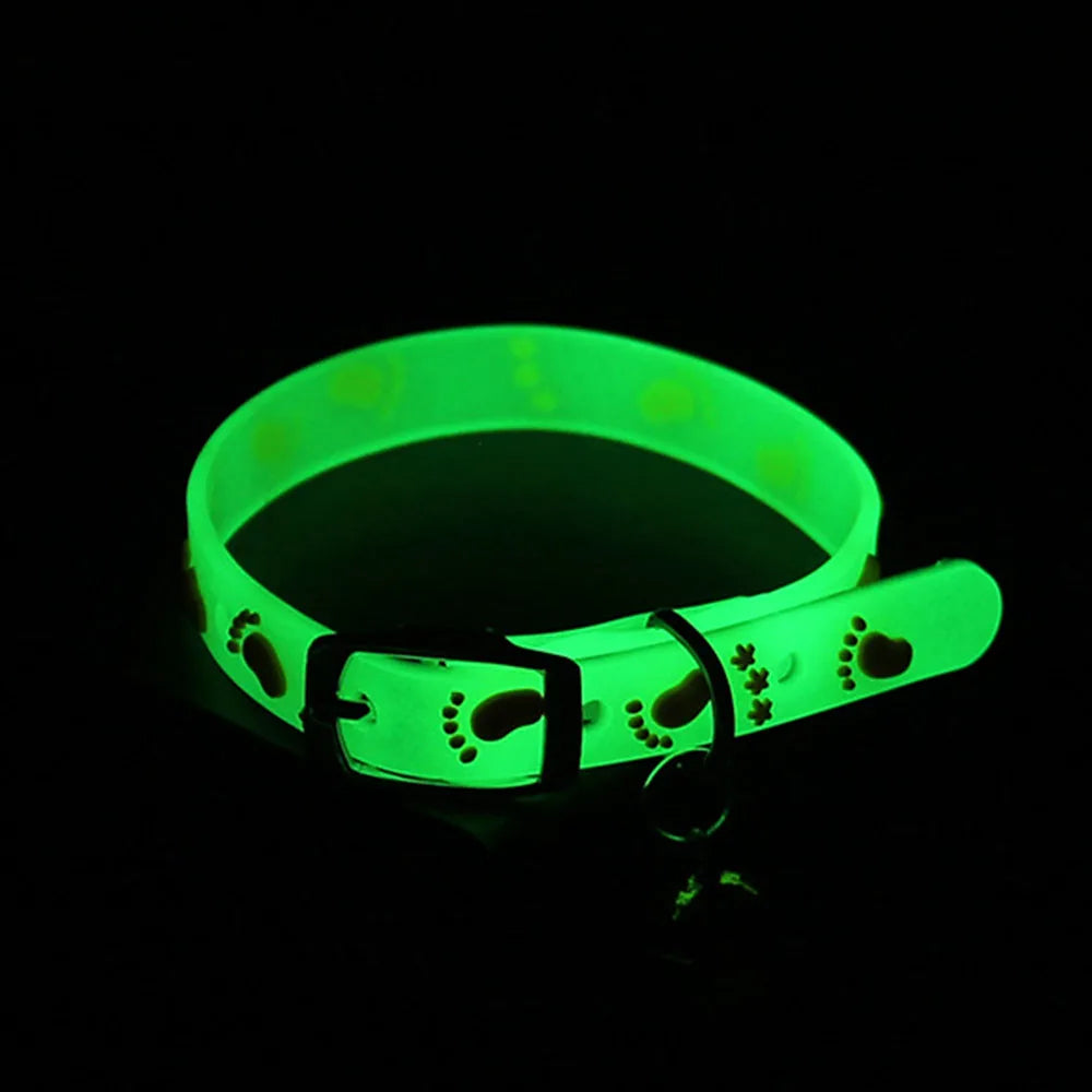 Anti-Loss Fluorescent Silicone Cat Bell Collar