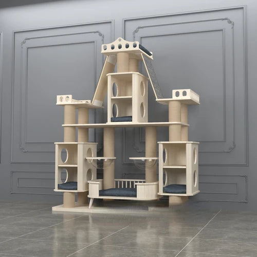 Solid Wood Cat Castle