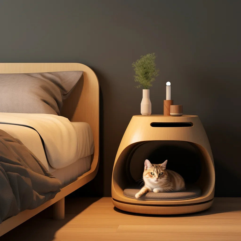 Cat Bed Tea Bedside Table