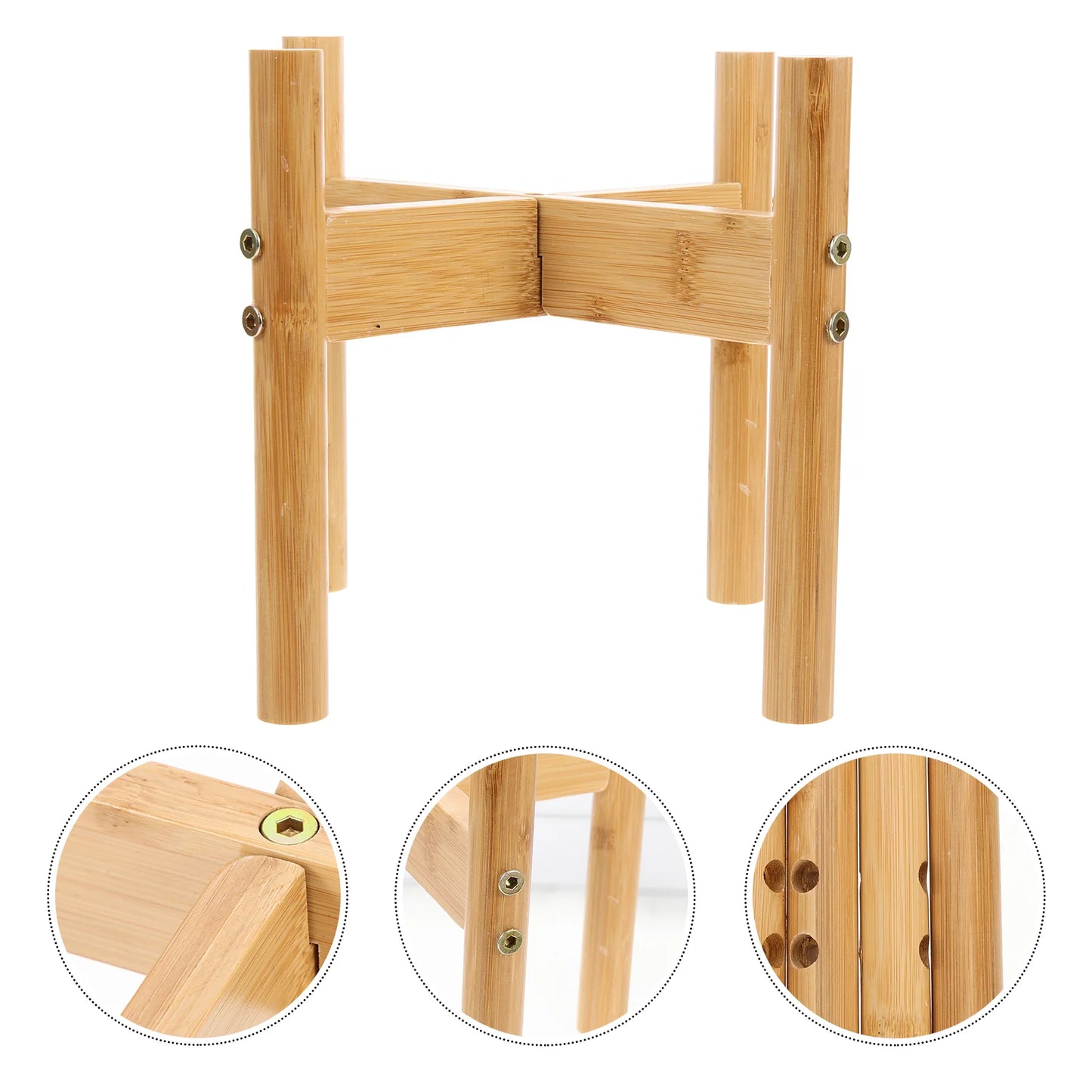 1 Set of Pet Bowl Support Rack Bamboo