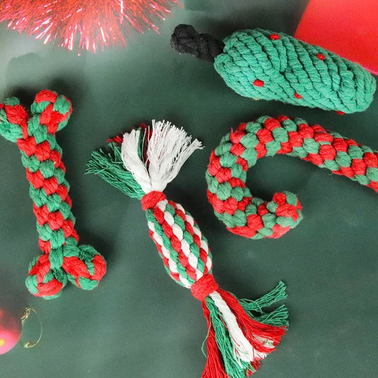 Christmas Dog Toys Braided