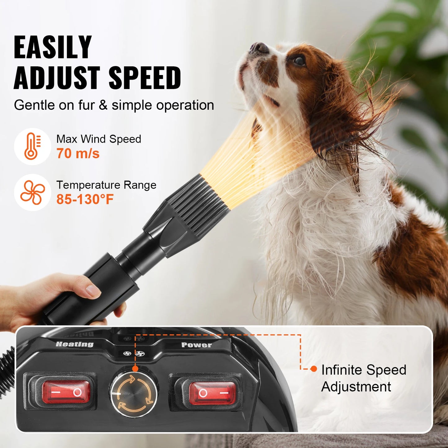 VEVOR 2000W/2.7HP Dog Blow Dryer