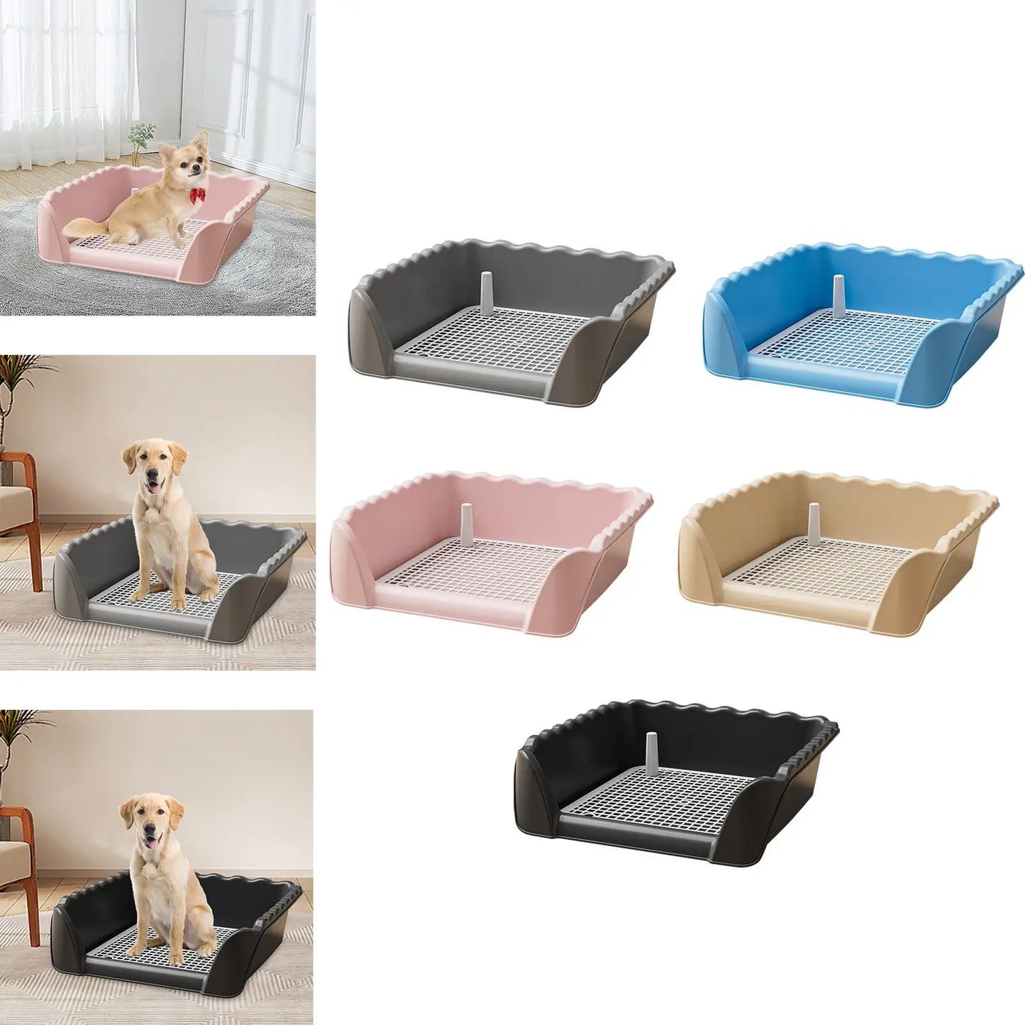 Dog Toilet Easy to Clean Pet Litter Pan with Removable Post Potty Trainer