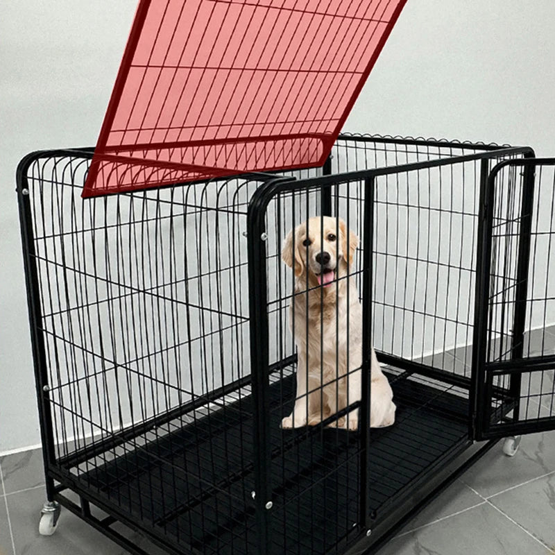 BOOTEELY Dog Kennels Heavy Duty Indestructible and Escape-Proof Dog Crate Cage Kennel for Large Dogs