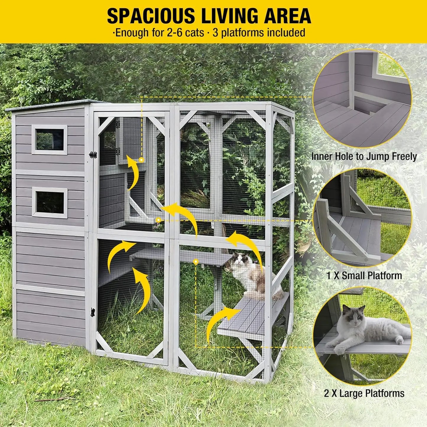 Large Cat Catio 4 Tiers Cat Enclosures