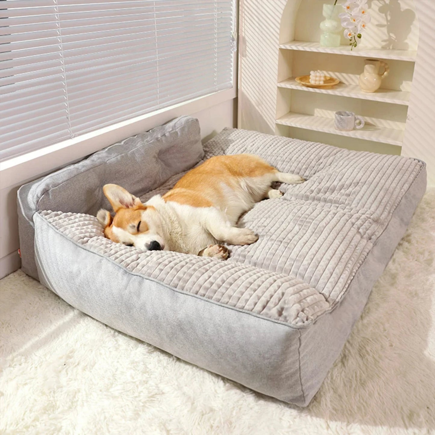 Cozy Large Fleece Dog Bed for Medium and Small Dogs -