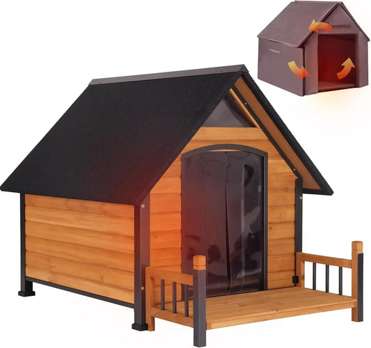 Dog House Outdoor with Insulated Liner and Metal Frame