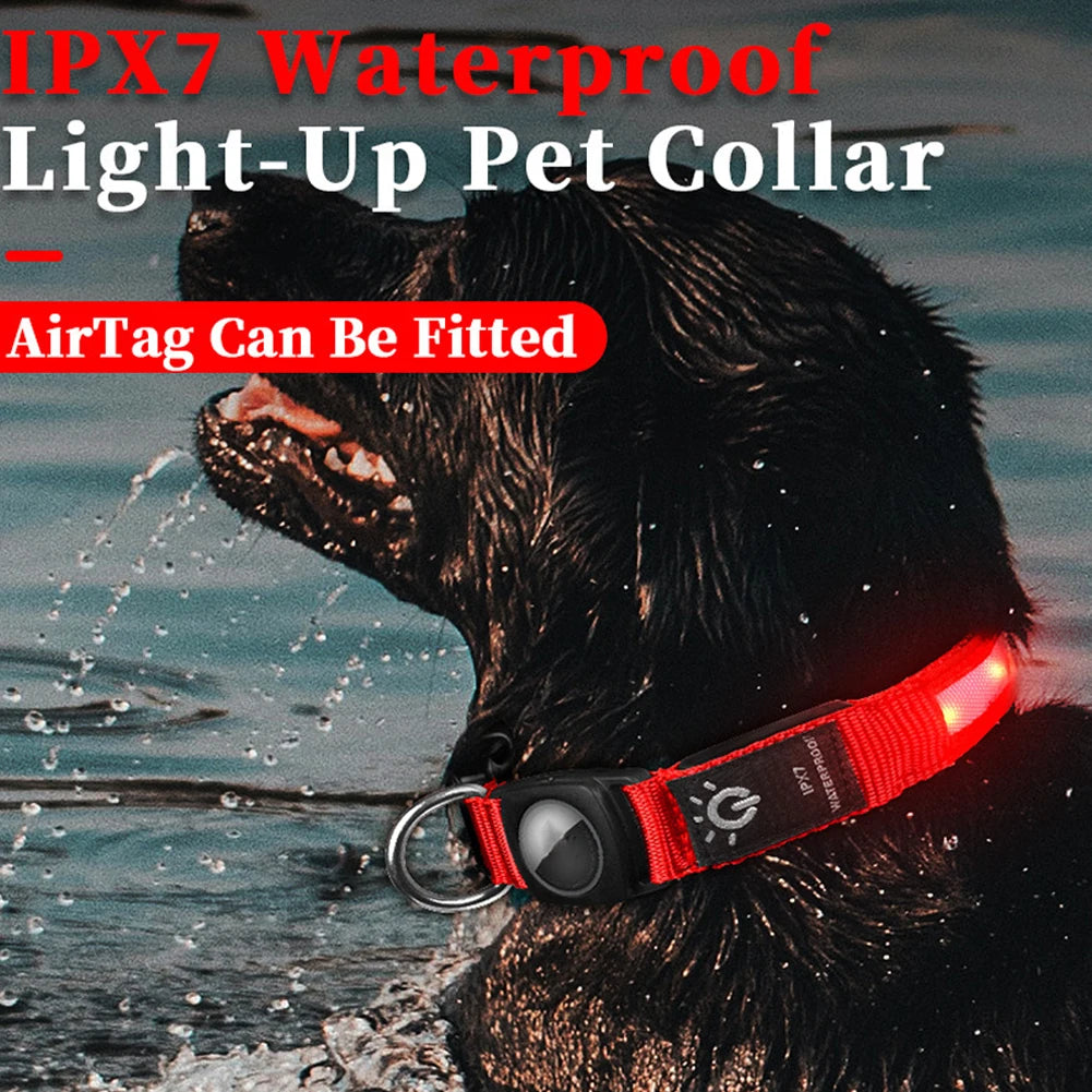 LED Dog Collar With 3 Lighting Modes Adjustable Light Up Dog Collar Waterproof USB Rechargeable Safety Glowing Pet Collar