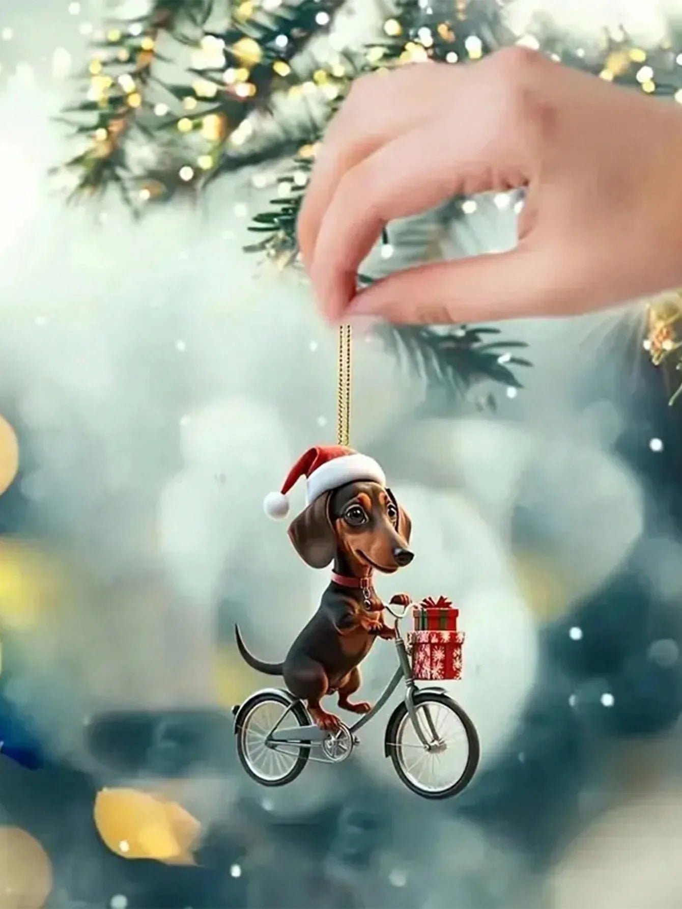 1PC acrylic dachshund Christmas decorations