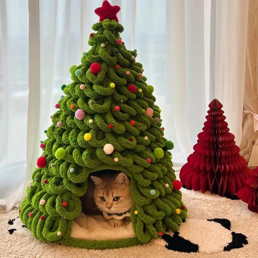 DIY Christmas Tree Cat Nest