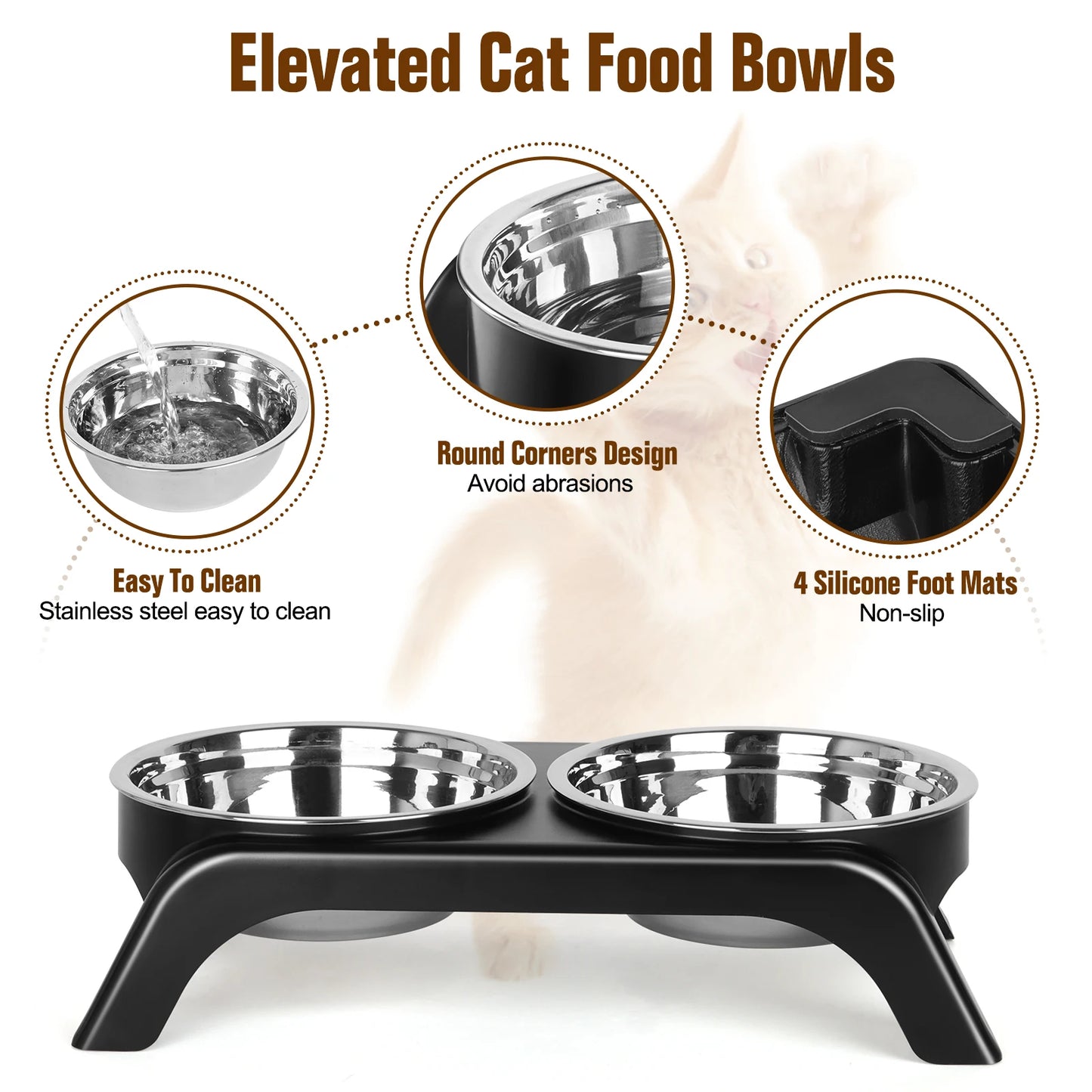 Elevated Food Water Bowl Set