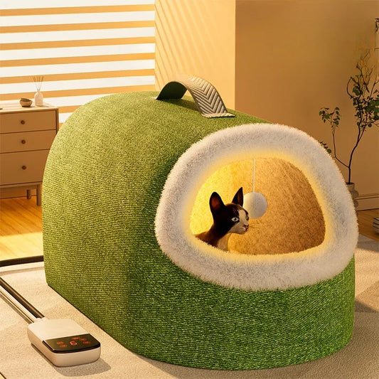 Enclosed Plush Pet Bed