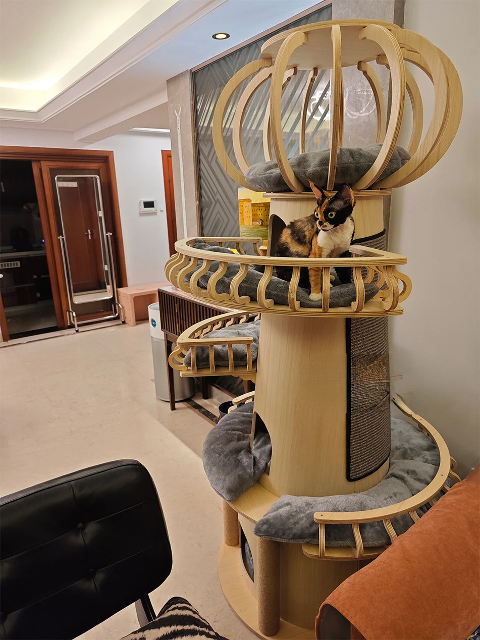 Solid Wood Cat Castle