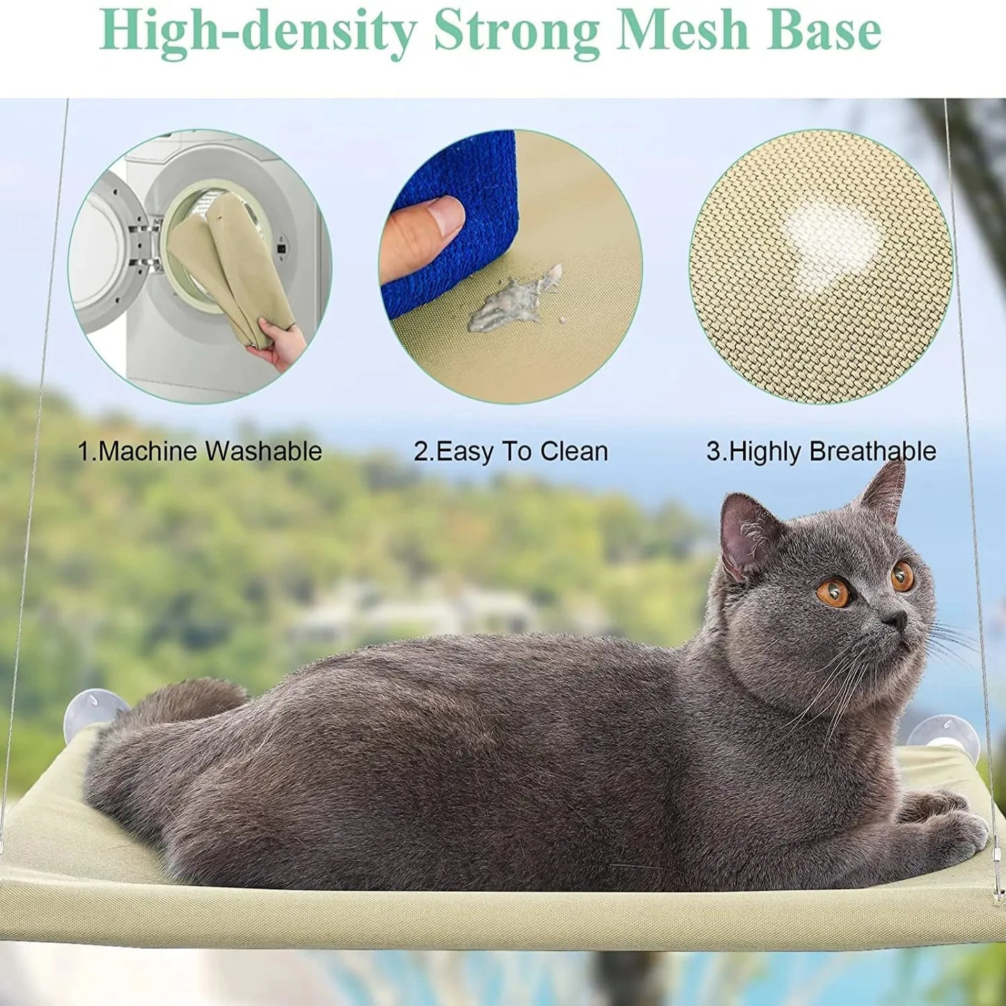 12 Colors Cat Bed Window Mounted Basking Hammock Suction Cup Holds Up To 20kg