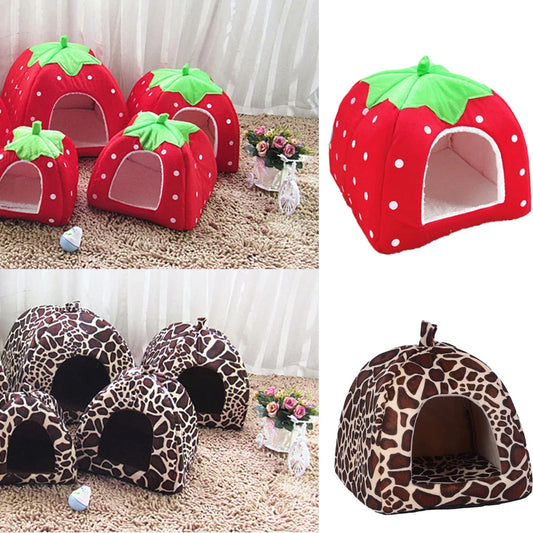 Soft Strawberry Small Dogs Kitten Bed Cat House