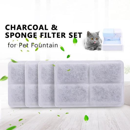 3PCS/4PCS Charcoal Water Filter and Sponge Filter set