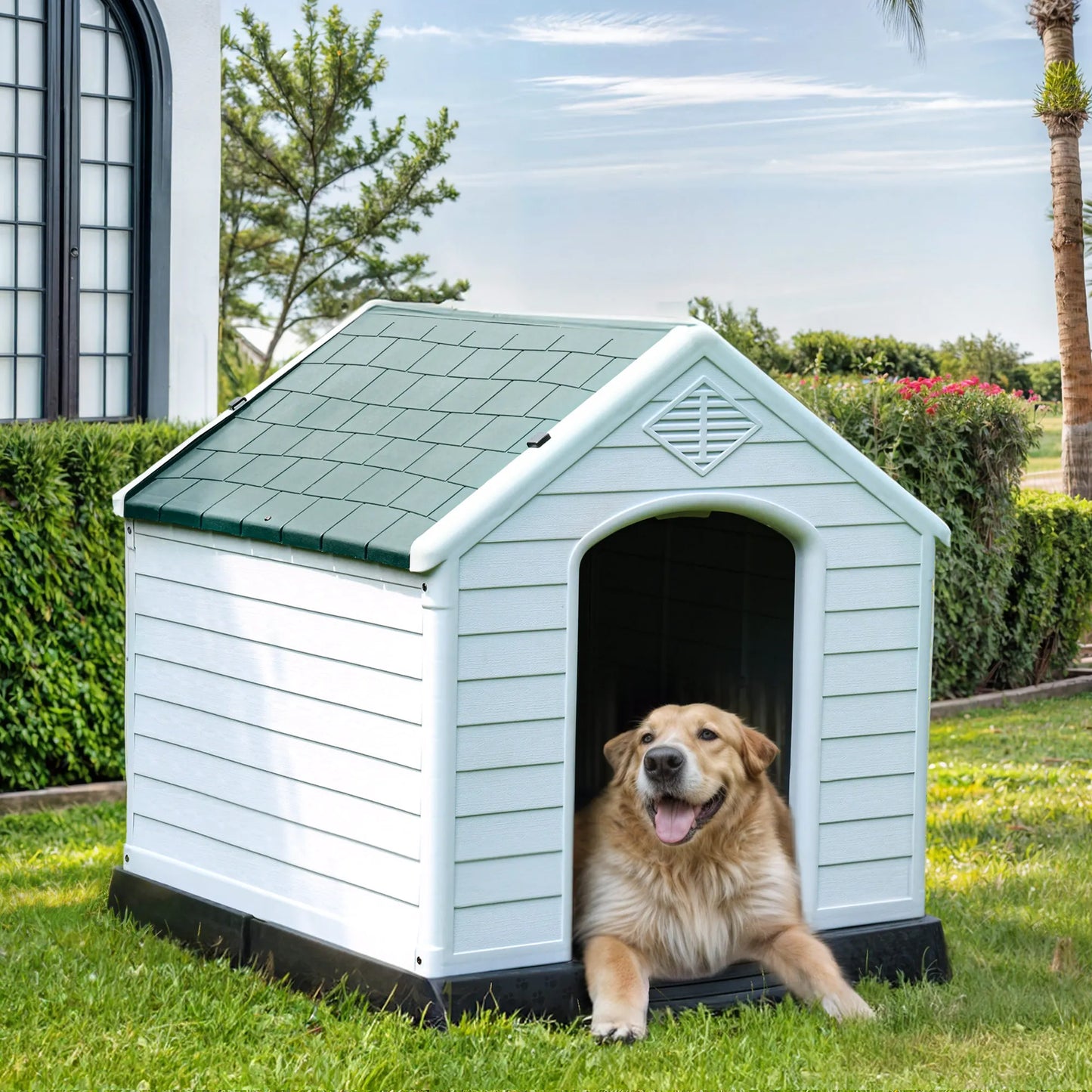 New All-Weather Large Dog House Shelter