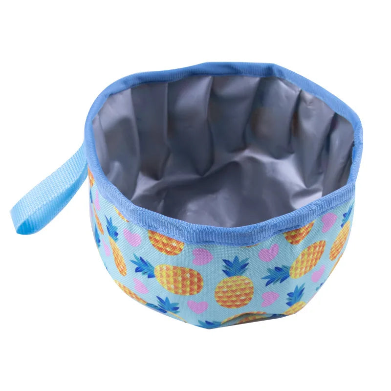 Dog Drink Food Bowl Travel Bowl Oxford Cloth Outdoor Folding Bowl For Dogs and Cats Easy To Carry Pet Travel Supplies