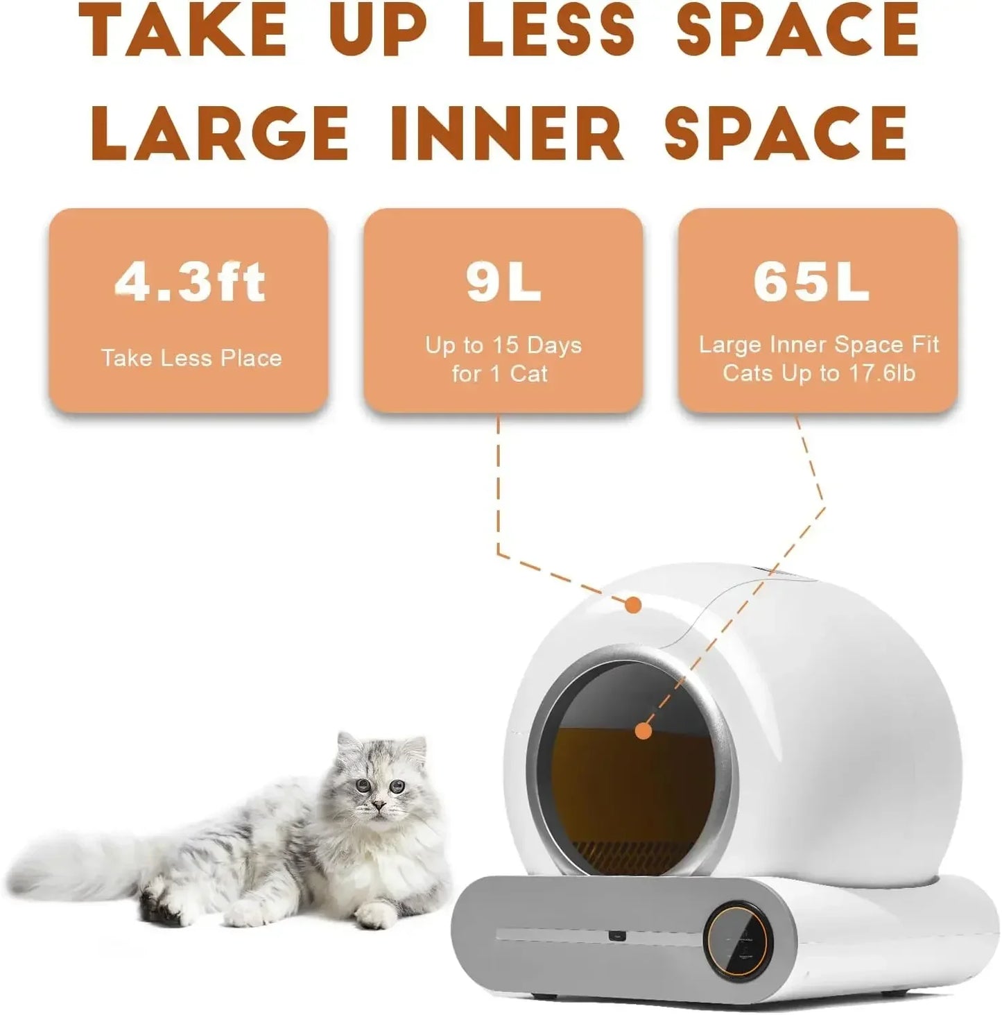 Upgraded Automatic Cat Litter Box Self Cleaning