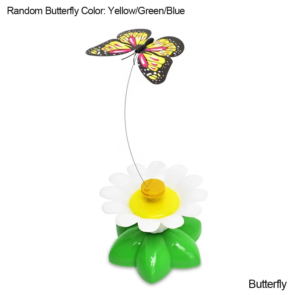 Automatic Rotating Electric Cat Toy Colorful Butterfly Bird Animal Shape Plastic Funny Kitten Pet Dog Interactive Training Toys