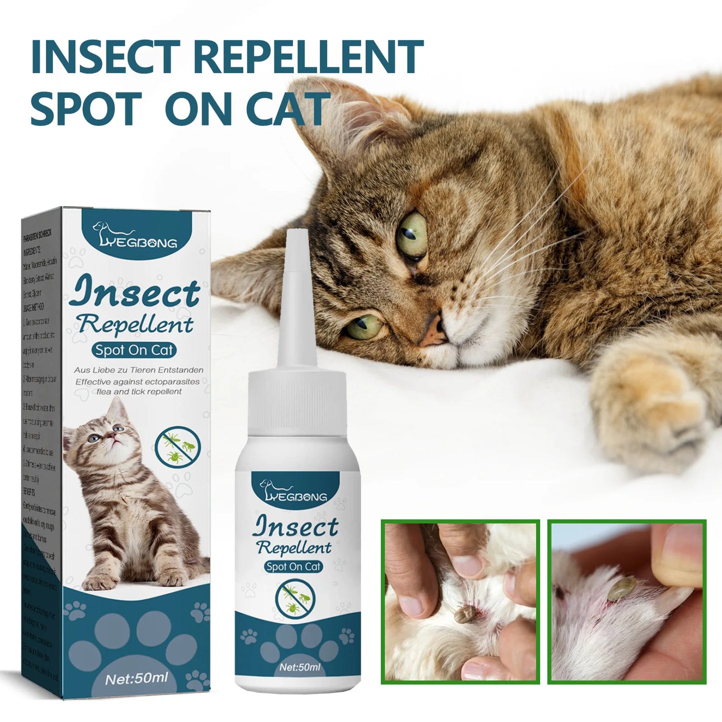 Anti Fleas Ticks Lice Mite Removal Ringworm Treatment Drops