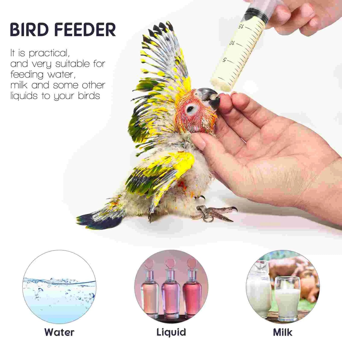 Bird Feeding Syringe Pet Feeder Automatic Baby Birds Pet Milk Feeder Parrot Hand Tube Kit Geringa