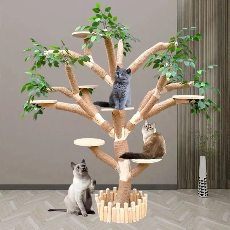 Indoor Simulation Tree for Cat, Large Family Climbing Frame, Pet Training Supplies, Tower Scrapers for Cats, Pet Accessories