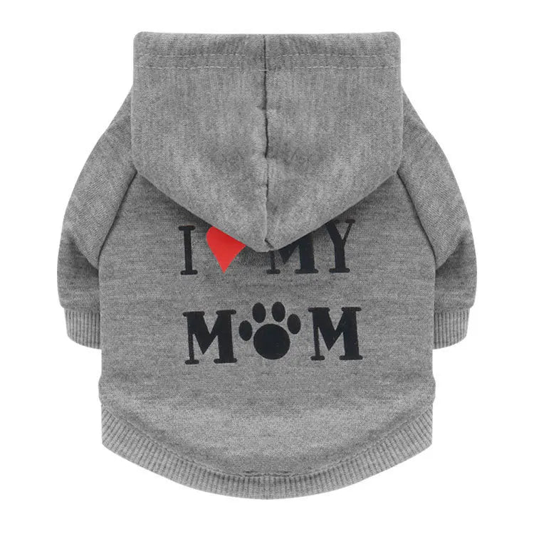 I LOVE MY MOM Dog Sweatshirt Hoodie