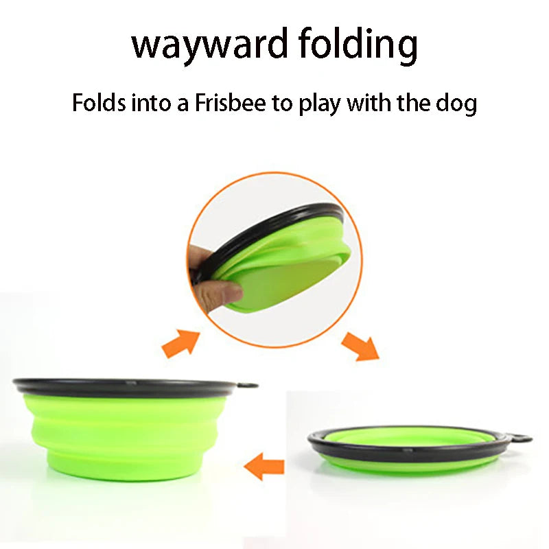 350/1000ml Large Collapsible Pet Folding Silicone Bowl