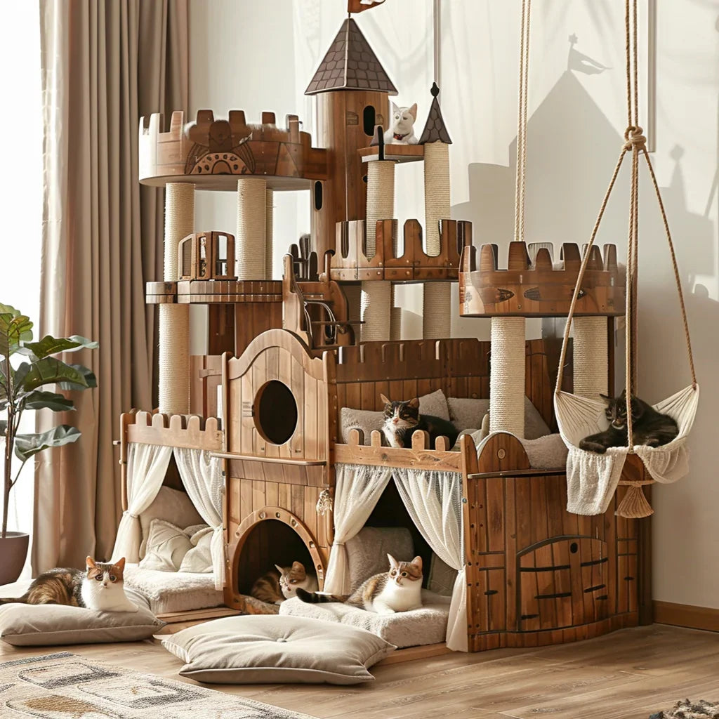 Home Super Large Castle Solid Wood