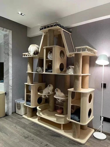 Solid Wood Cat Castle