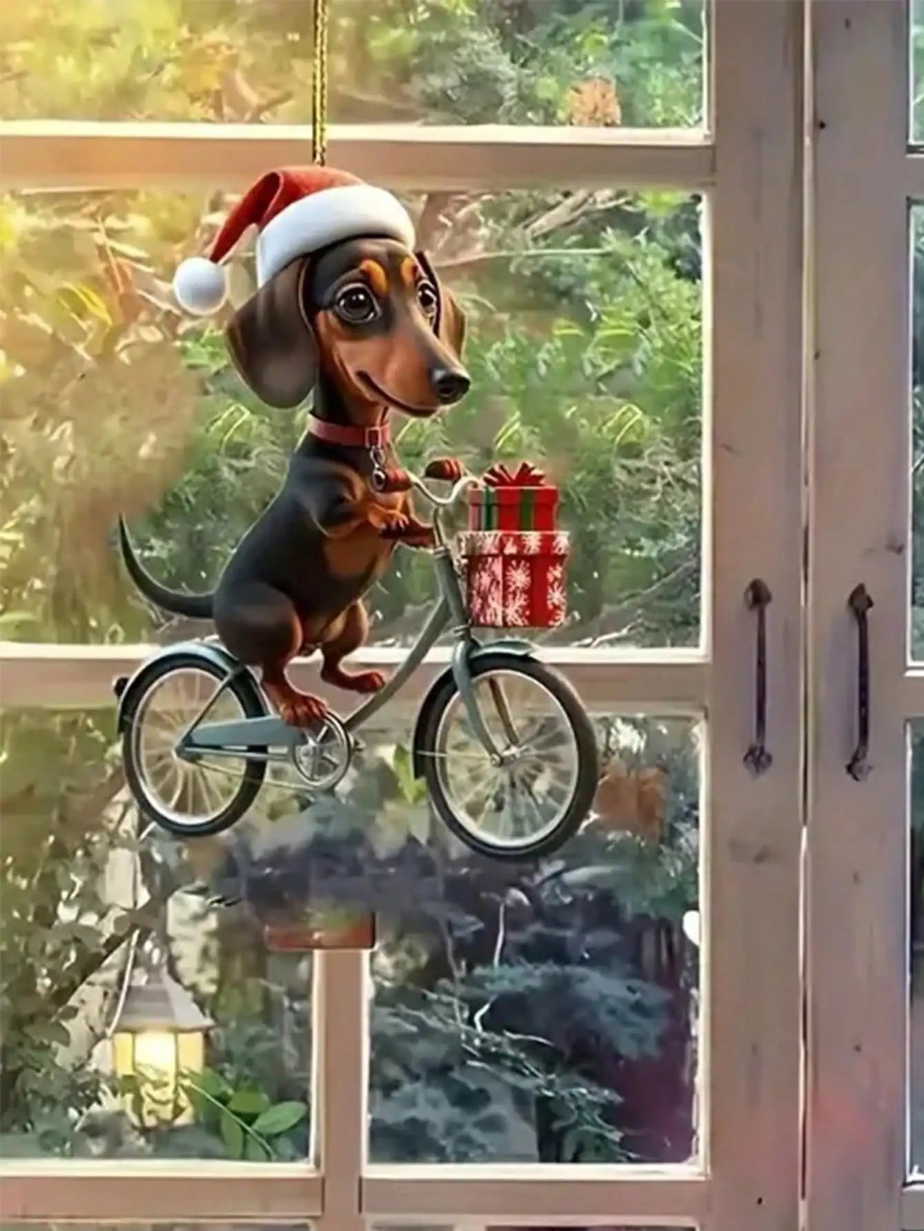 1PC acrylic dachshund Christmas decorations