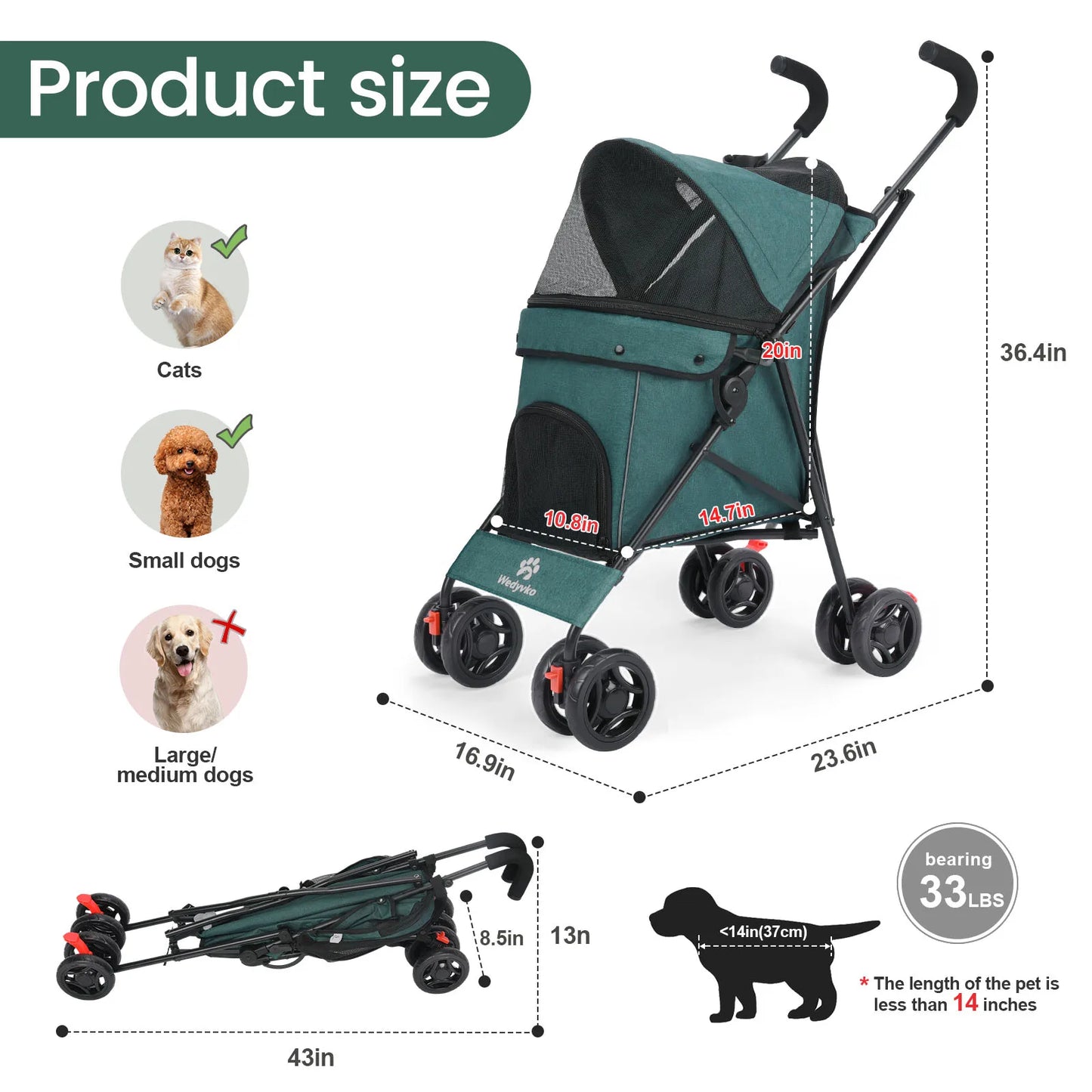 Outdoor Stroller Cat Dog