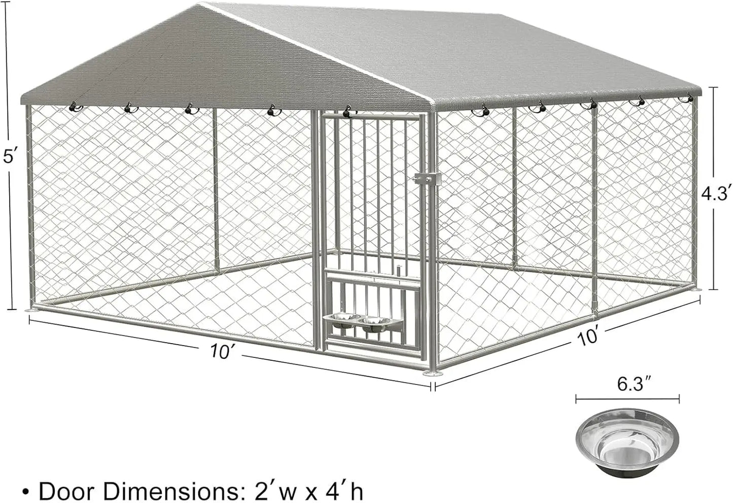 GNIXUU 10x10 Large Outdoor Dog Kennel,