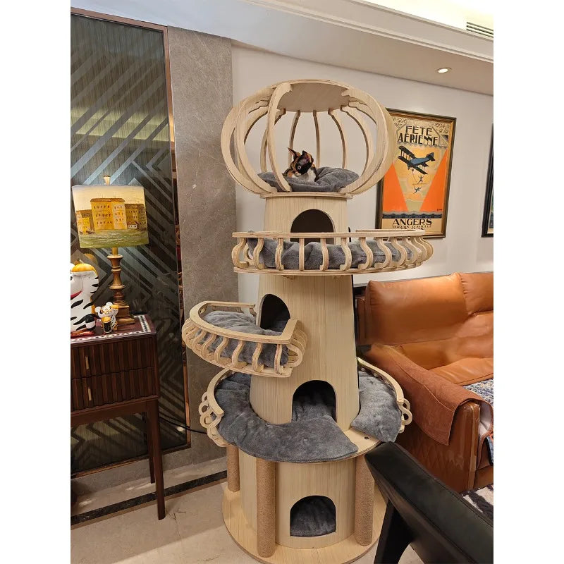 Solid Wood Cat Castle