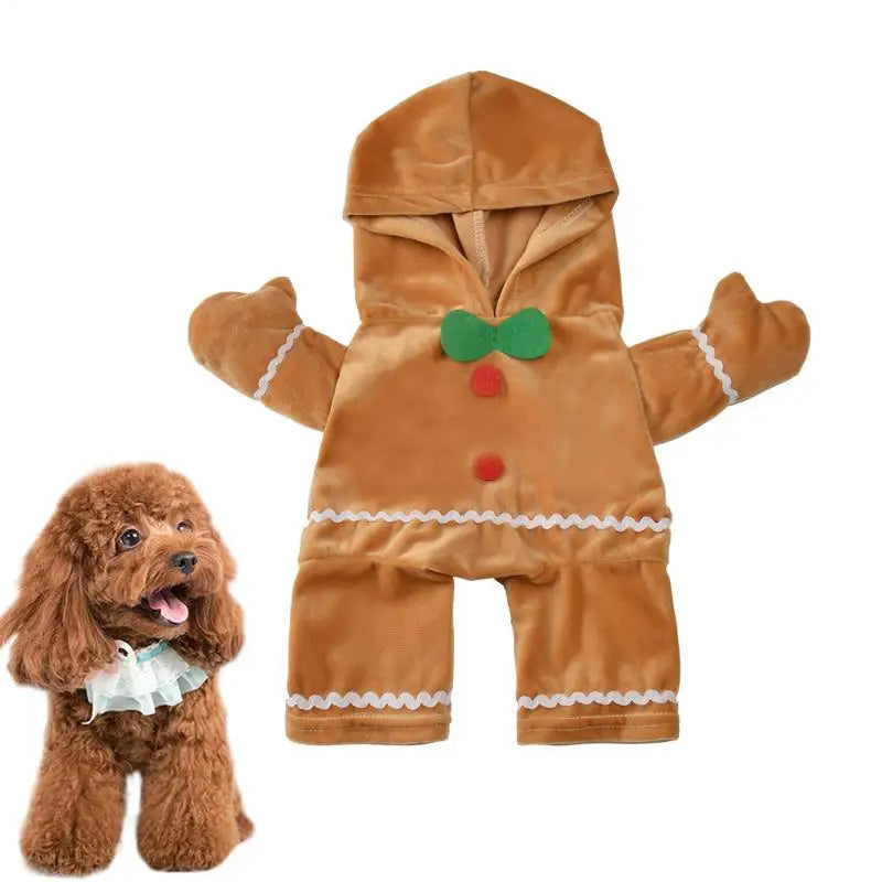 Christmas Walking Gingerbread Man Pet Costume