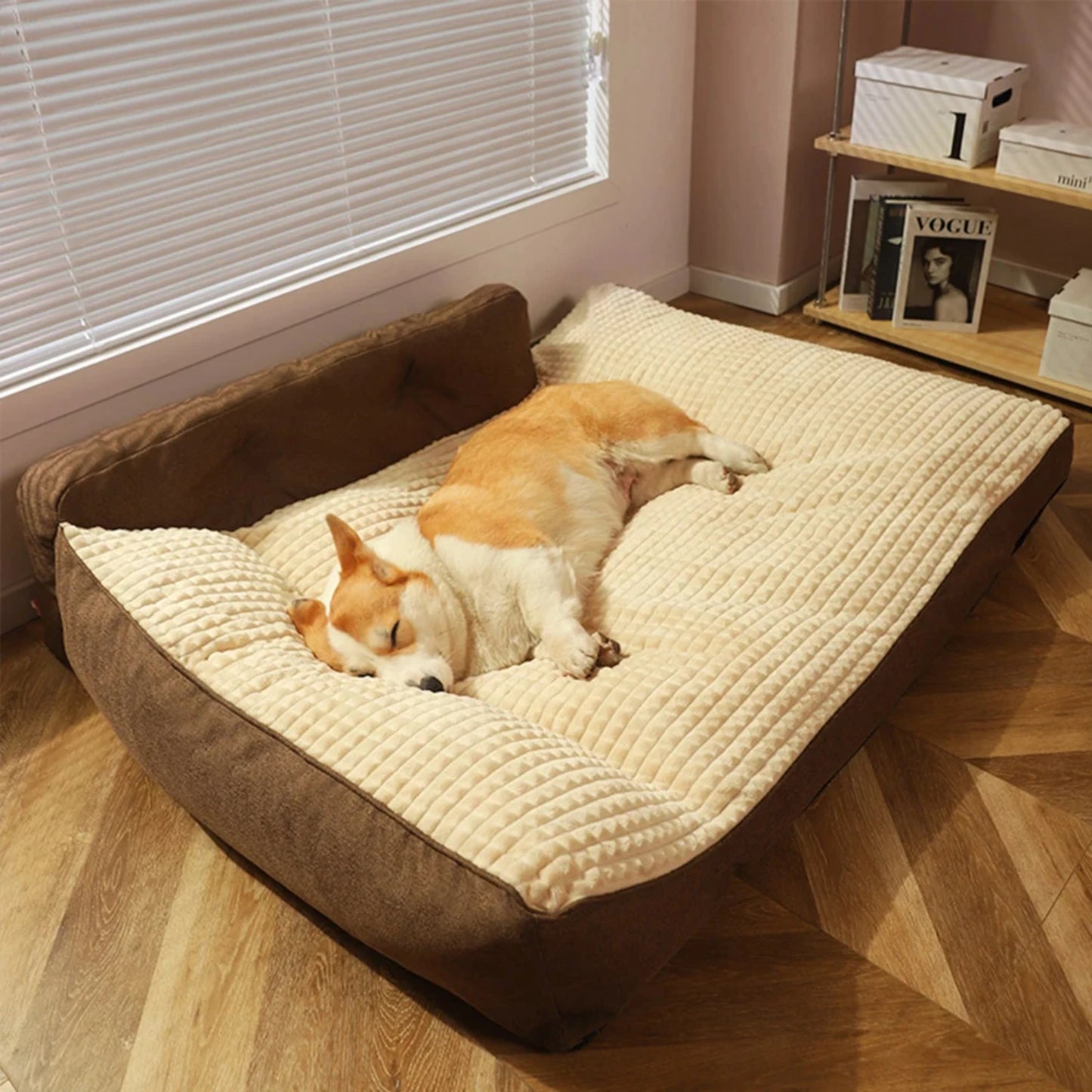 Cozy Large Fleece Dog Bed for Medium and Small Dogs -