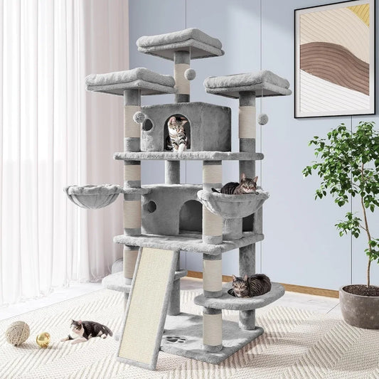 68-Inch Multi-Level Cat Tree House with Condo