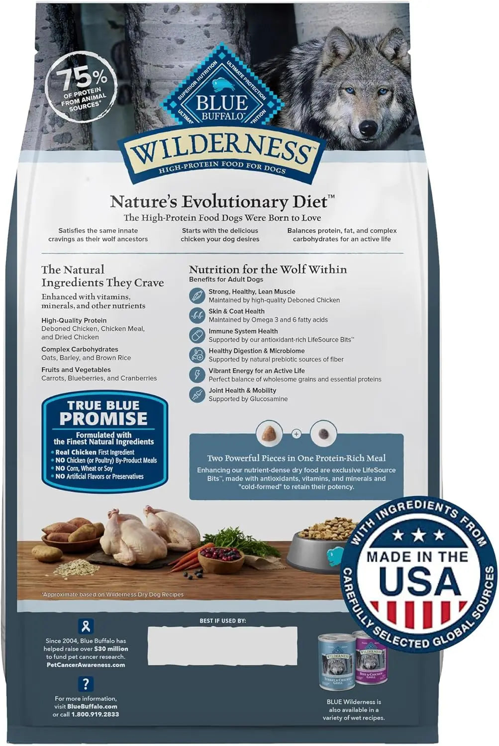 Natural High-Protein Dry Food for Adult Dogs,