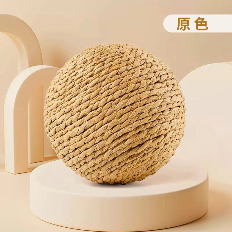 Large Cat Toys Interactive Scratch Chew Ball Handmade Weave Kitty Fun Cat Toy Ball Cat Scratcher Bite Ball Toy Pet Products