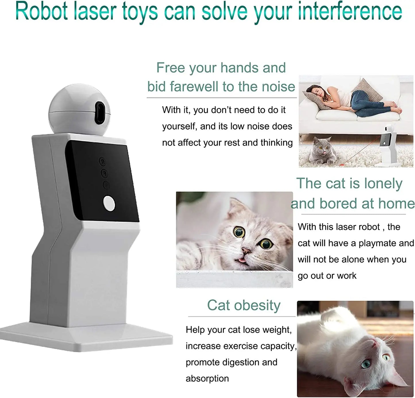 ATUBAN Cat Laser Toy Automatic,Random Moving Interactive Laser Cat Toy for Indoor Cats,Kittens,Dogs,Cat Red Dot Exercising Toy