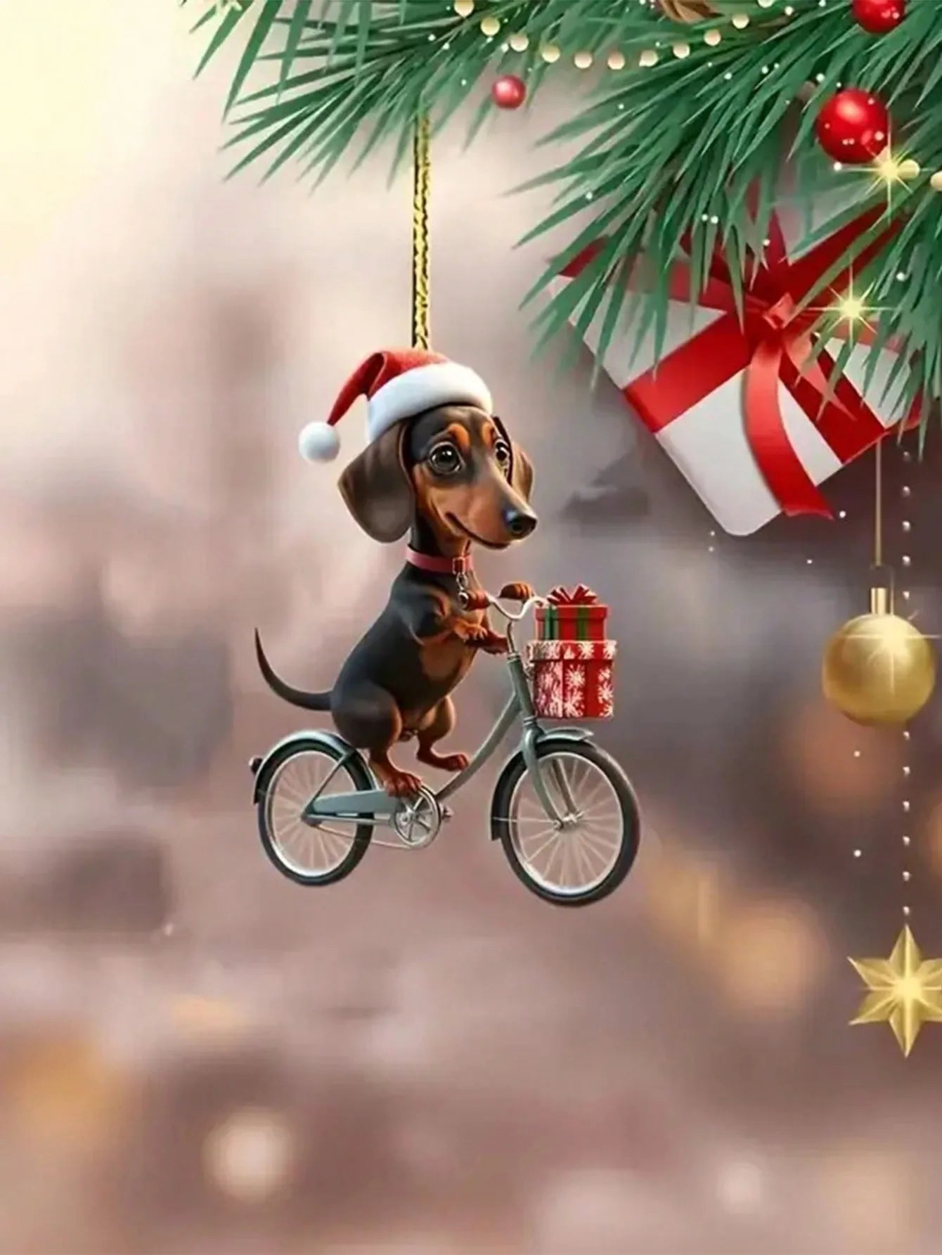 1PC acrylic dachshund Christmas decorations