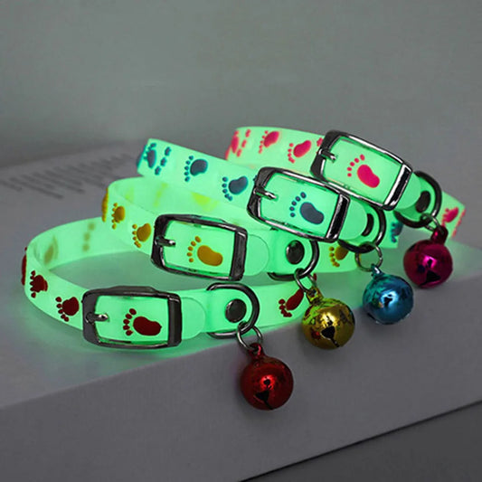 Anti-Loss Fluorescent Silicone Cat Bell Collar