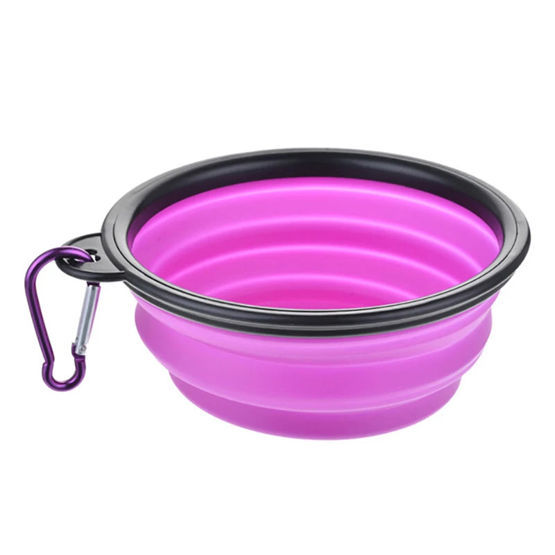 350/1000ml Large Collapsible Pet Folding Silicone Bowl